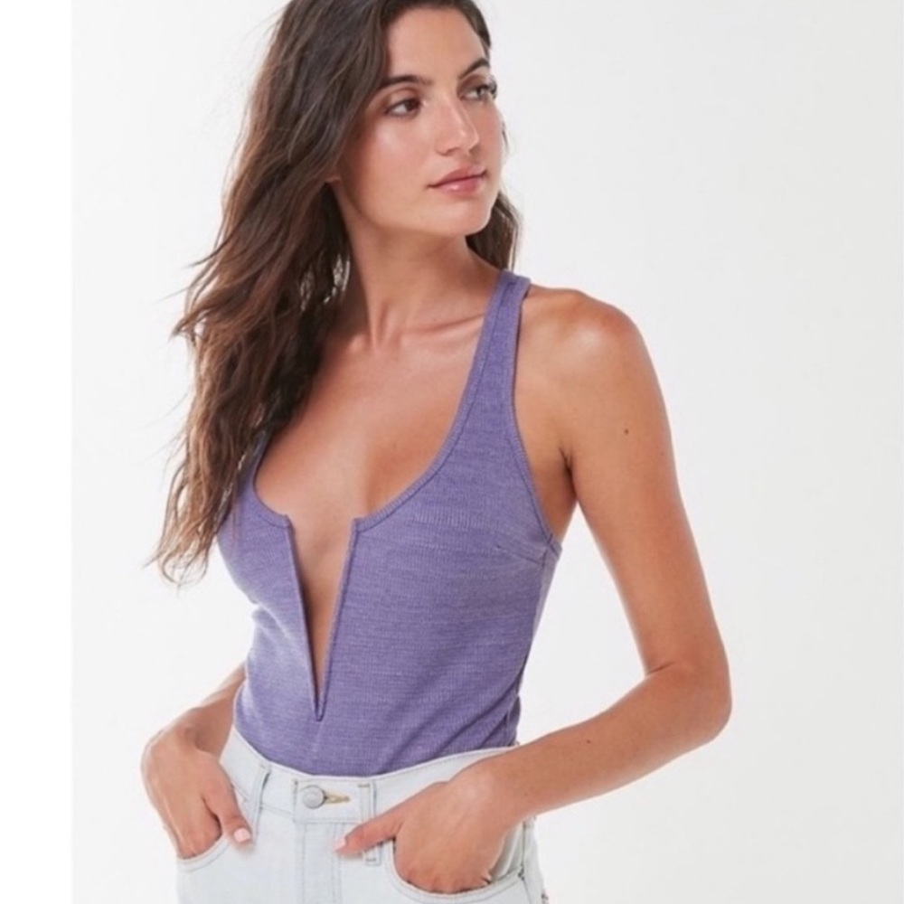 OUT FROM UNDER PURPLE PLUNGE BODYSUIT